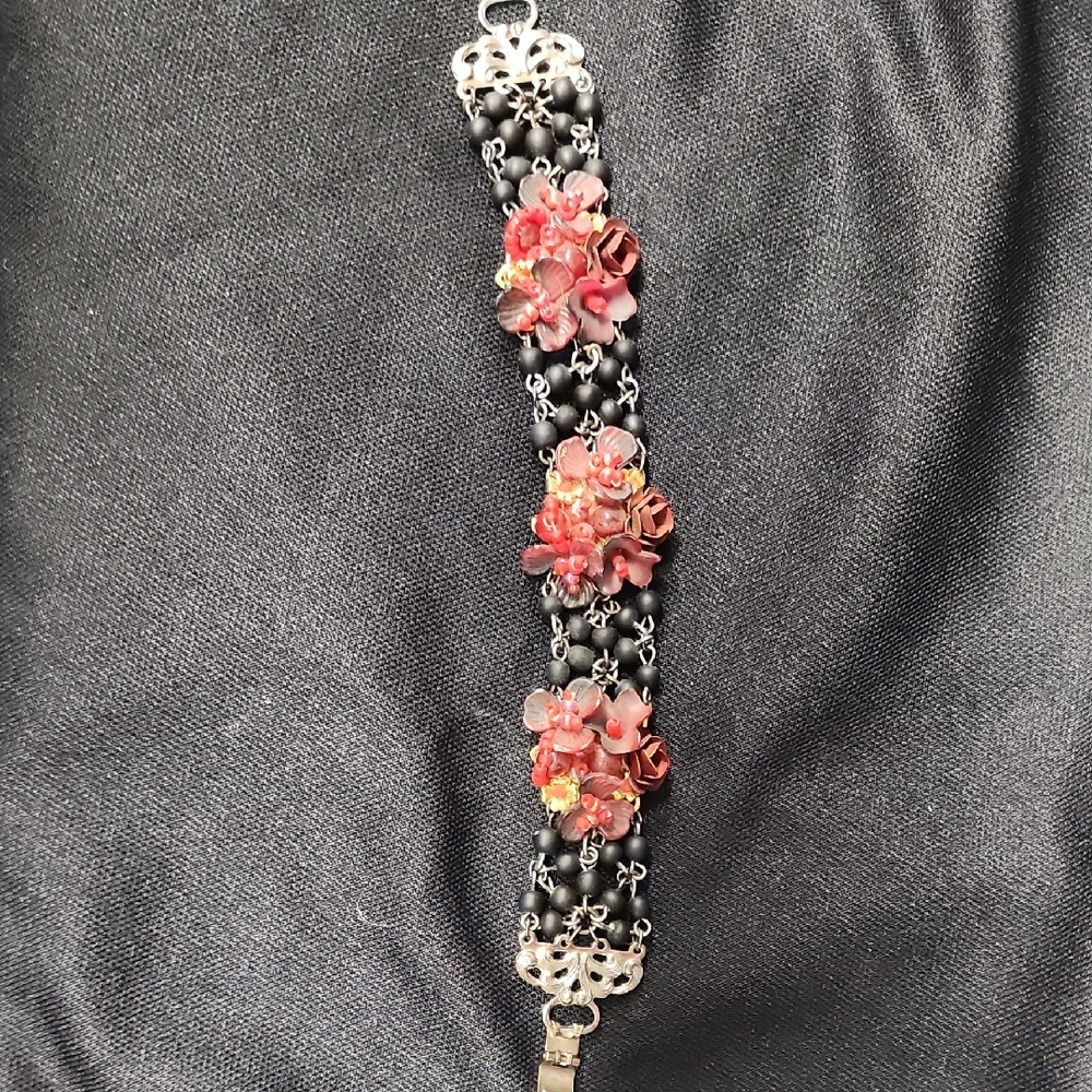 Floral Beaded Bracelet with Accents By Colleen Toland